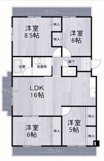 西宮市久保町のマンションの間取り