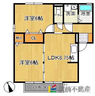 糟屋郡新宮町夜臼のアパートの間取り