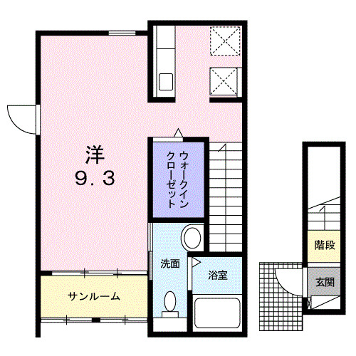 和歌山市和歌浦東のアパートの間取り