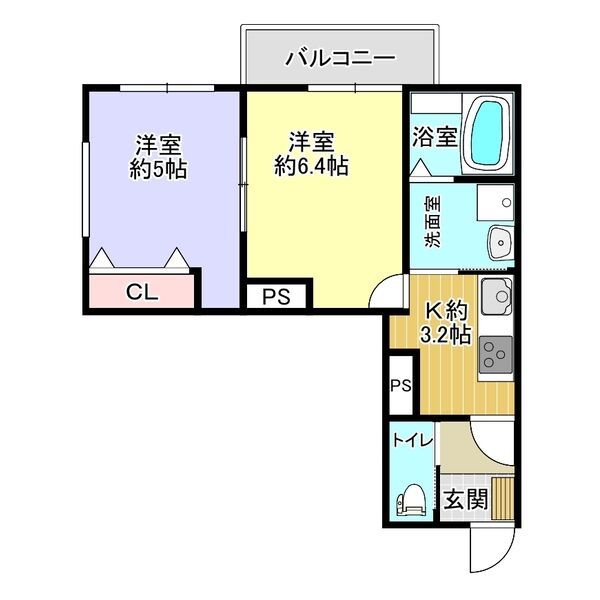 岸和田市沼町のアパートの間取り