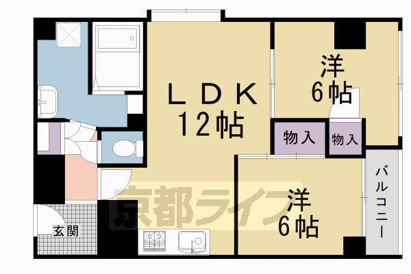 日興河原町スカイマンションの間取り