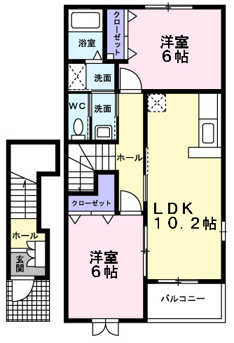 金ヶ崎町西根鑓水築19年の間取り