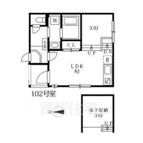 名古屋市中村区長筬町のアパートの間取り