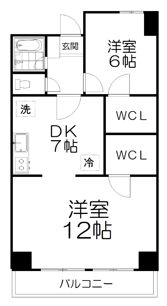 二軒茶屋グランドハイツの間取り