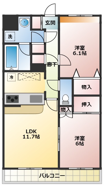 コンフォール府中の間取り