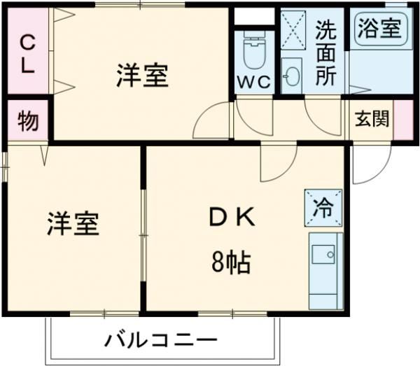 伊豆の国市長岡のアパートの間取り