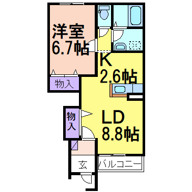 リバレイン（ペット飼育可）の間取り