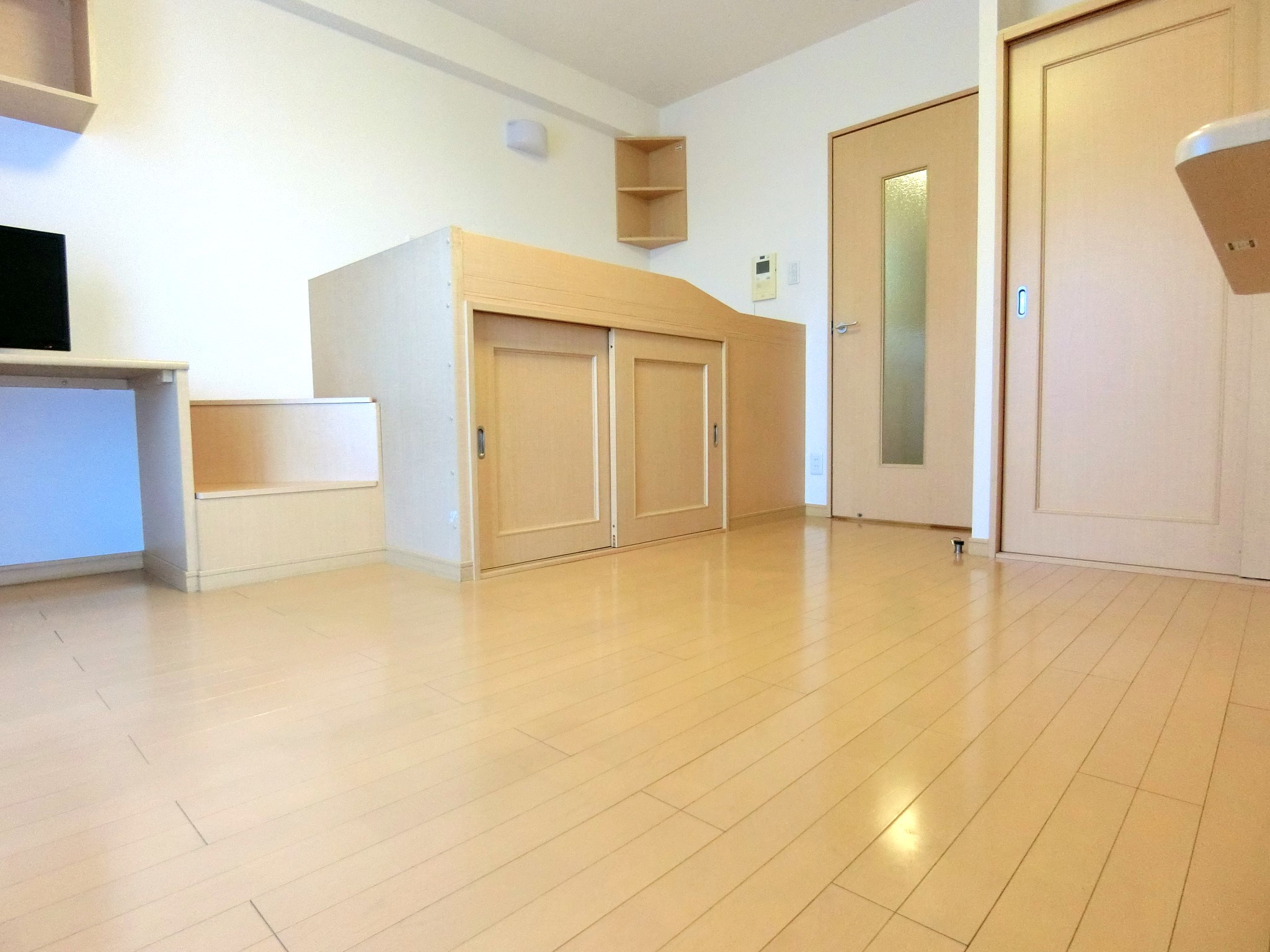 居室・リビング　ベッドスペース・クローゼット・テレビ・照明を完備です☆