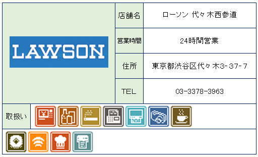コンビニ　ローソン代々木西参道店（コンビニ）まで158m