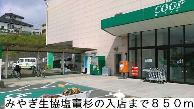 スーパー　みやぎ生協塩竃杉の入店（スーパー）まで850m