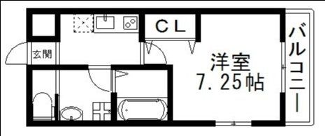 近鉄奈良線 八戸ノ里駅 徒歩1分 5階建 築10年の間取り写真