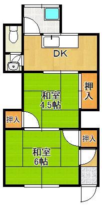 北九州市八幡東区宮の町のアパートの間取り