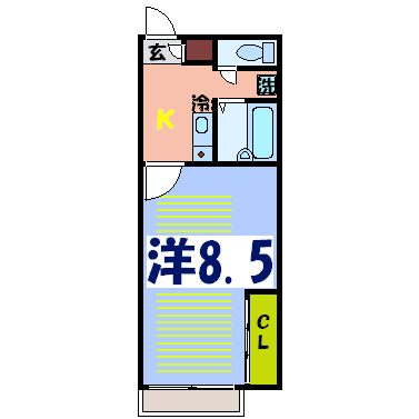 熊本市南区川尻のアパートの間取り