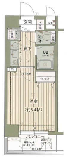 神戸市中央区雲井通のマンションの間取り