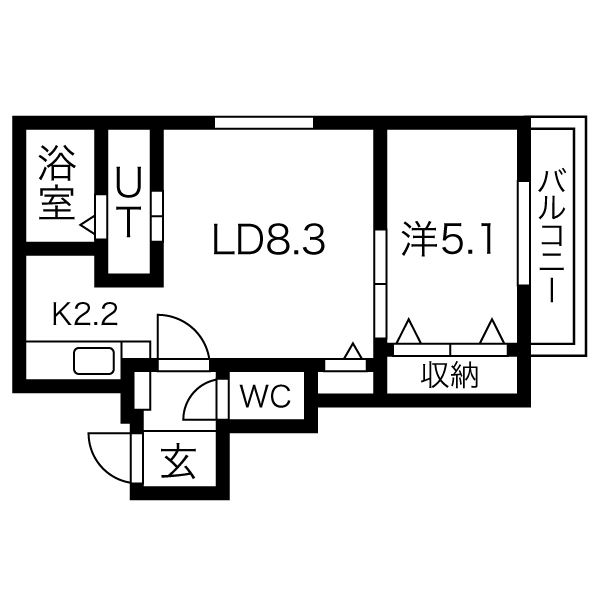 札幌市中央区南十四条西のマンションの間取り