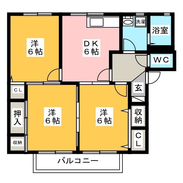 サンルミエール豊川　Ｂ棟の間取り