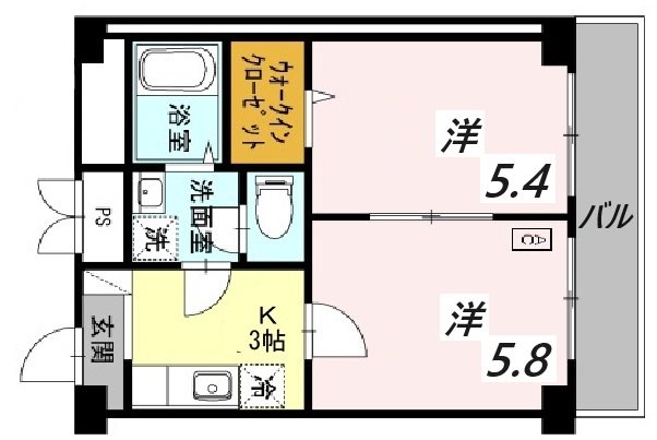 神戸市北区谷上西町のマンションの間取り