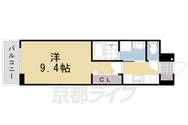 京都市南区久世殿城町のアパートの間取り