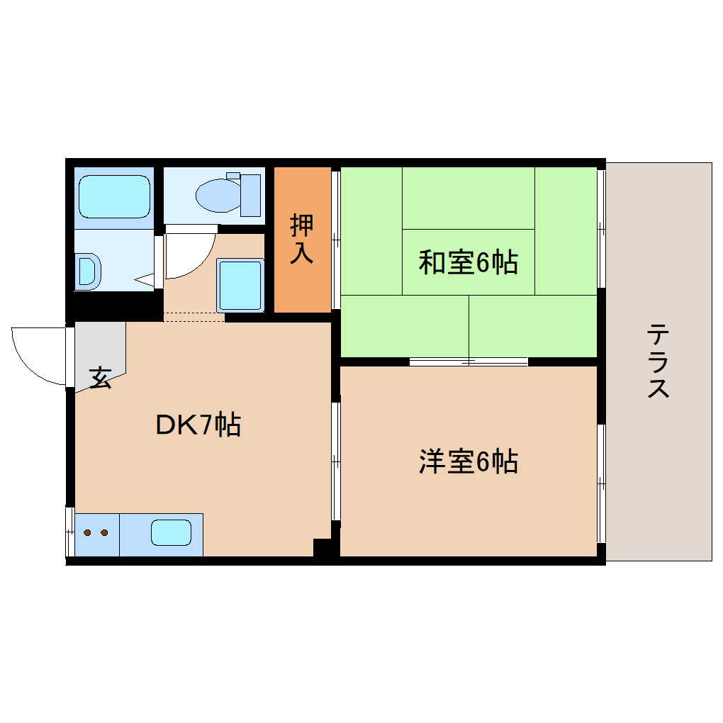 生駒郡三郷町立野北のアパートの間取り