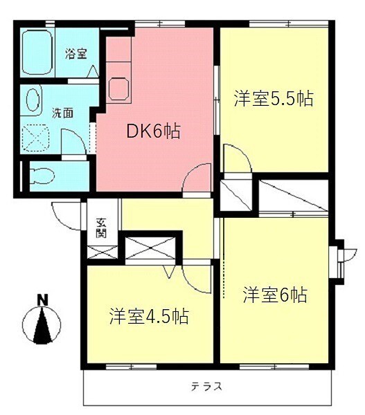 小田原市小台のアパートの間取り