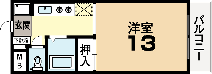 城陽市寺田のマンションの間取り