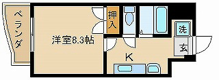 京都市下京区骨屋町のマンションの間取り