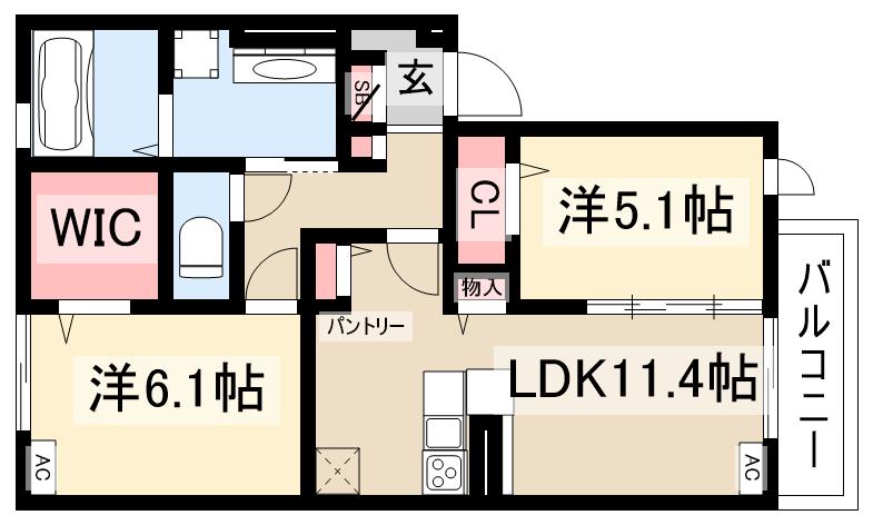 セレスティア江向の間取り