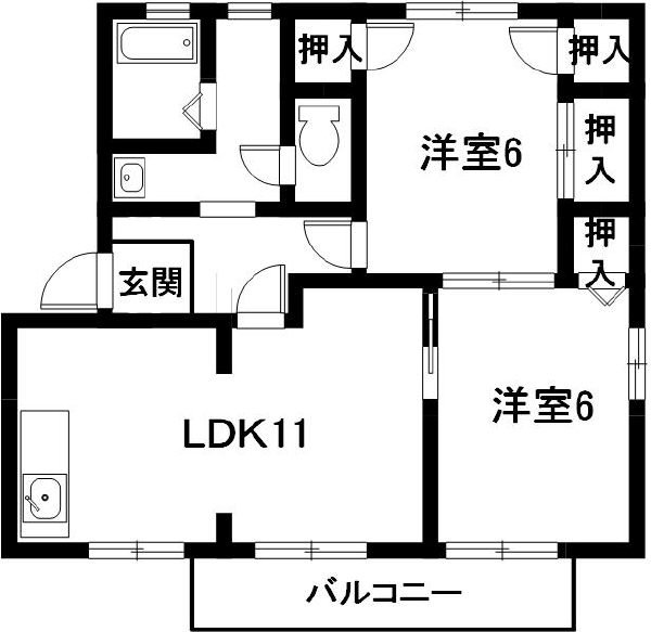 サンステージ豊川　Ｂ棟の間取り