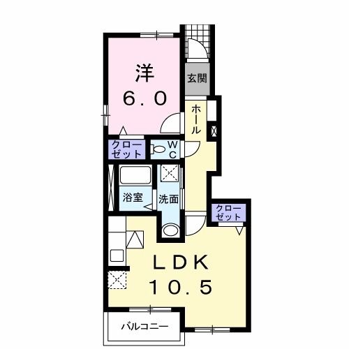 南相馬市原町区上町のアパートの間取り