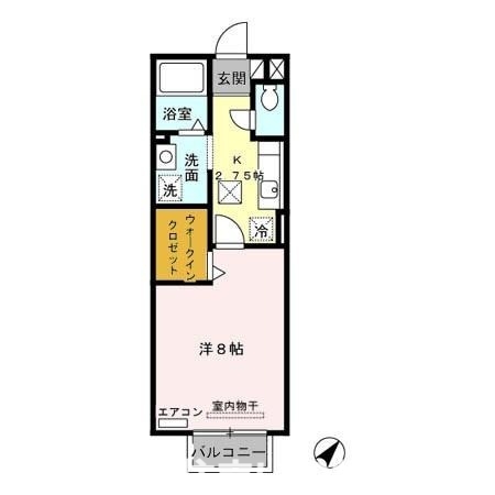 西尾市寄住町のアパートの間取り