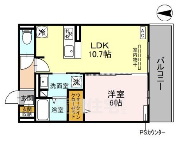 京都市右京区西京極殿田町のアパートの間取り