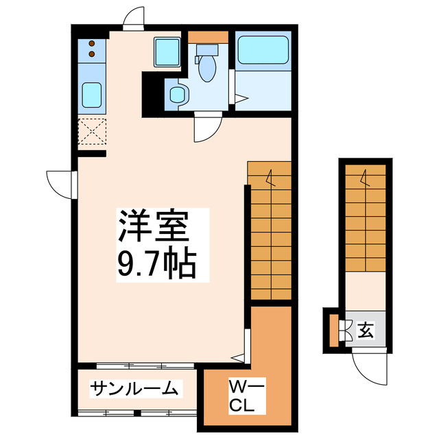 熊本市中央区本山のアパートの間取り