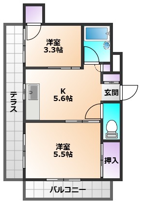 東村山市多摩湖町のマンションの間取り