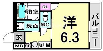 神戸市兵庫区新開地のマンションの間取り