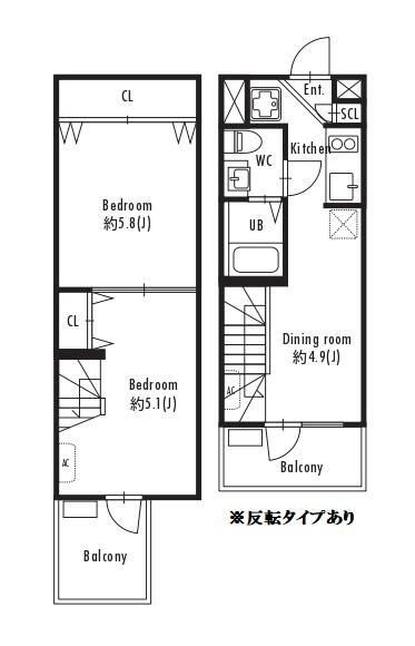 世田谷区大原のマンションの間取り