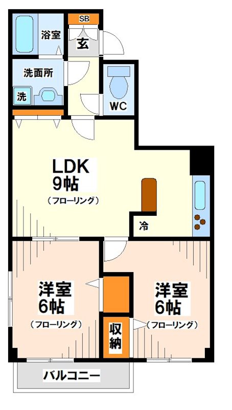 府中市矢崎町のマンションの間取り