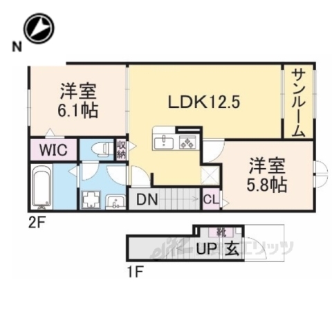 安曇川町西万木アパートの間取り