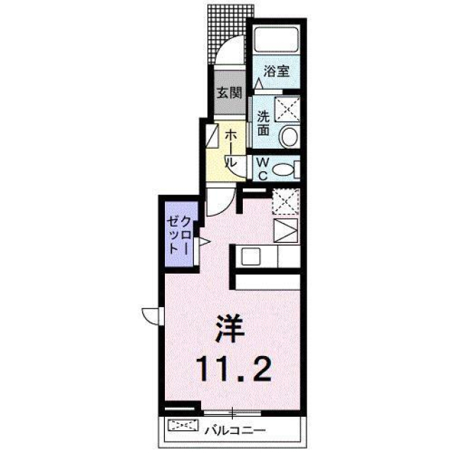 松山市祇園町のアパートの間取り