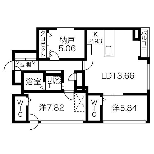 札幌市中央区南十七条西のマンションの間取り