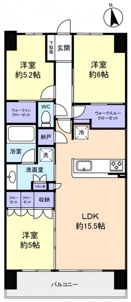 ウエリス八千代村上の間取り