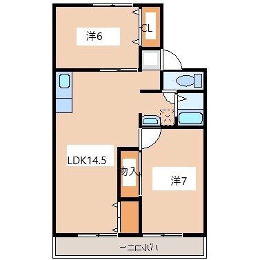 明石市二見町東二見のアパートの間取り