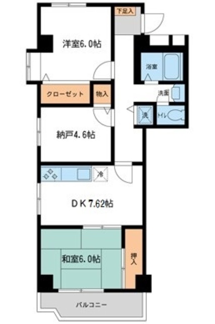 さいたま市浦和区常盤のマンションの間取り