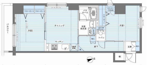 中央区湊のマンションの間取り