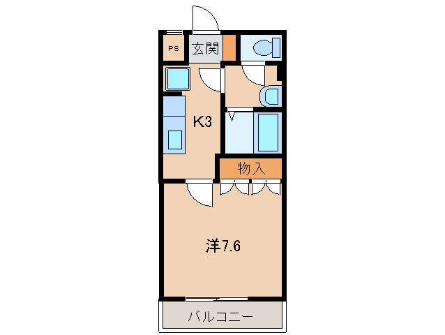 和歌山市本脇のアパートの間取り