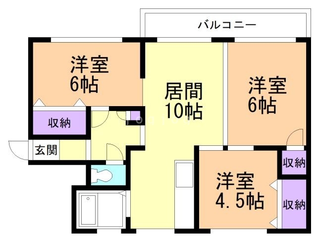 旭川市花咲町のマンションの間取り