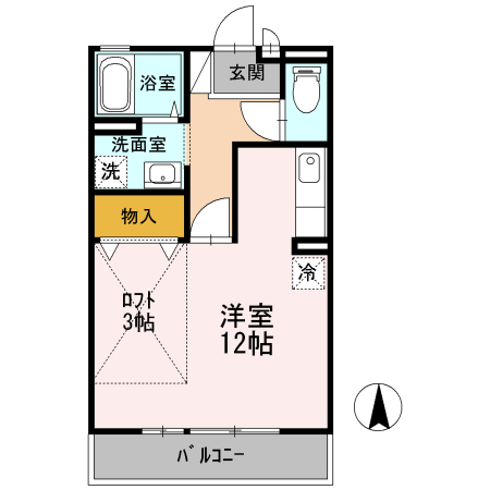 高知市鴨部のアパートの間取り