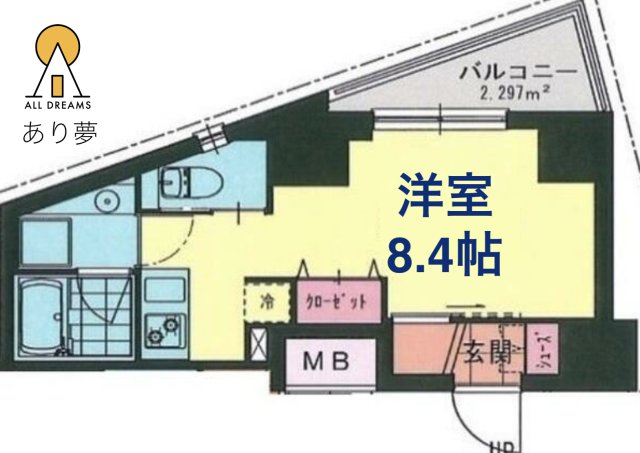 横浜市中区宮川町のマンションの間取り