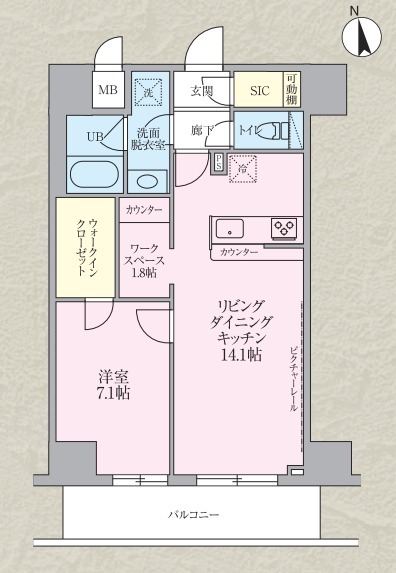 台東区今戸のマンションの間取り