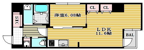 イース大手通の間取り