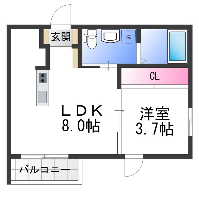 和泉市唐国町のアパートの間取り